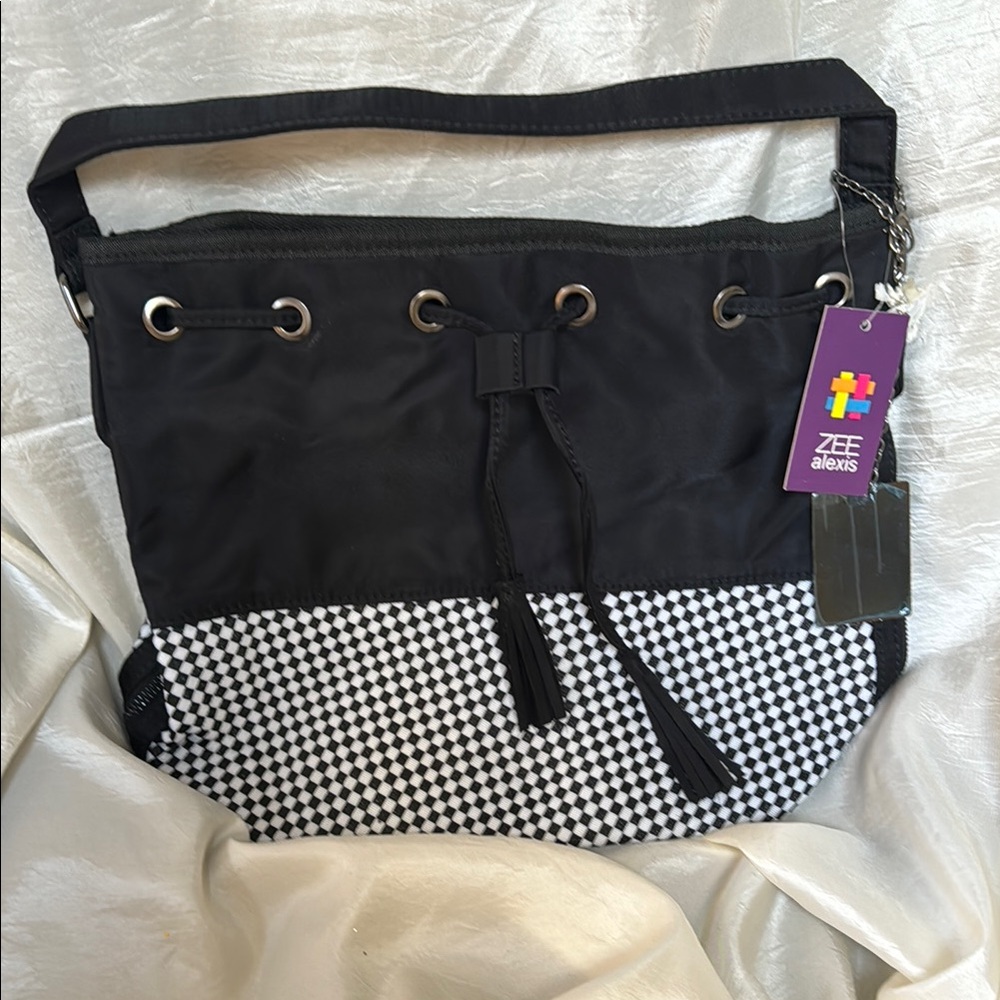 Zee Alexis Black and White Tote Bag